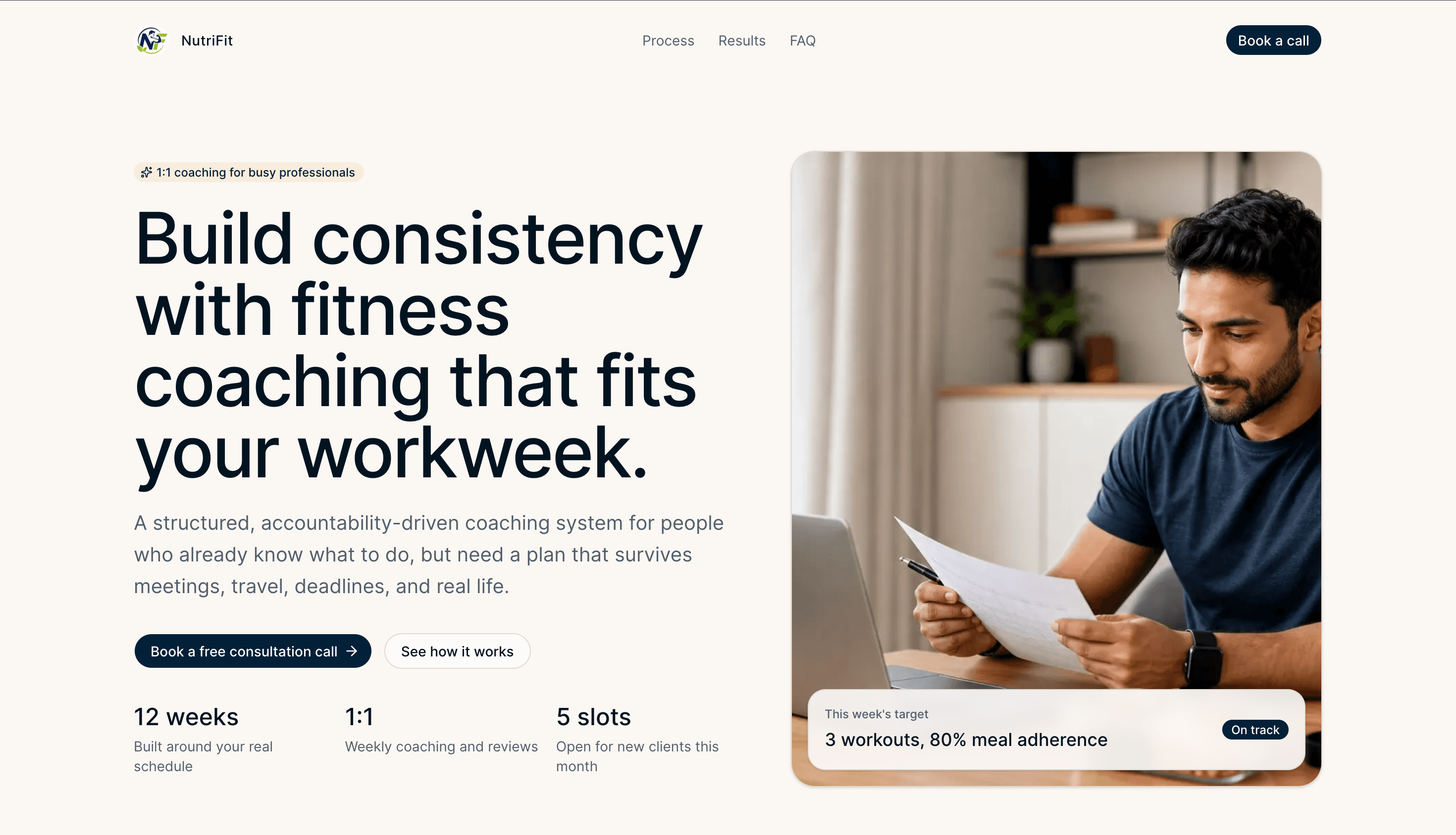 NutriFit — Coaching Landing Page